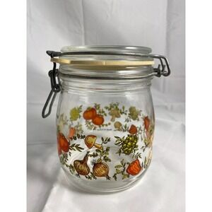 Vintage Mushroom Niveau De Remplissage Glass Jar Onion Pepper Veggies France